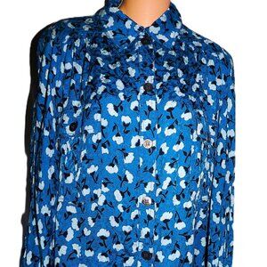 VALENTINO MISS V VINTAGE FLORAL  SILK TOP BLOUSE 6